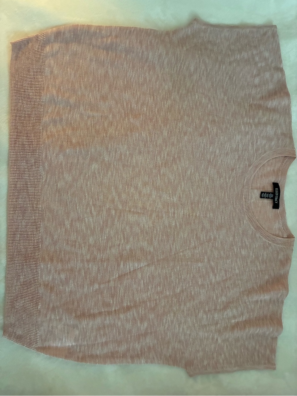 Ellen Tracy Blush Marled Short-Sleeve Knit Top